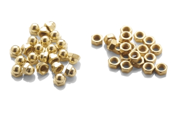 Dome Nuts – Brass 2BA thread (hold end plate on runner) (Bag of 100)